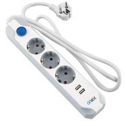EXTENSAO 3 TOMADAS E 2 USB...