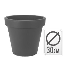 VASO PLASTICO ANTRACITA 30CM