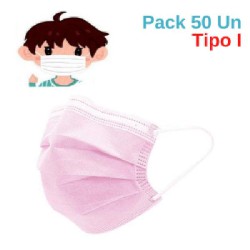 MÁSCARA CIRÚRGICA ROSA SACO...