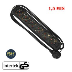 BLOCO 6 TOMADAS SCHUKO 1.5MTS 