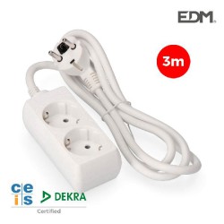 BLOCO DE 2 TOMADAS SCHUKO 3M