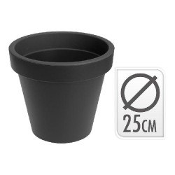 VASO PLASTICO ANTRACITA 25CM