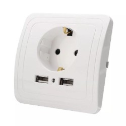 FICHA C/TOMADA +  2 USB 