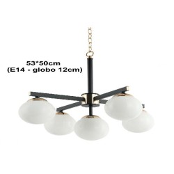 CAND. TETO 5 BRAÇOS DOURADO