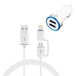 ADAPTADOR DE CARRO 2USB +...