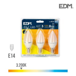 KIT 3 LAMPADAS CANDEIRO LED...