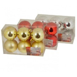 SET 6 BOLAS NATAL PRATEADAS...